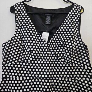 Spense Black and White Polka Dot Dress Size 14